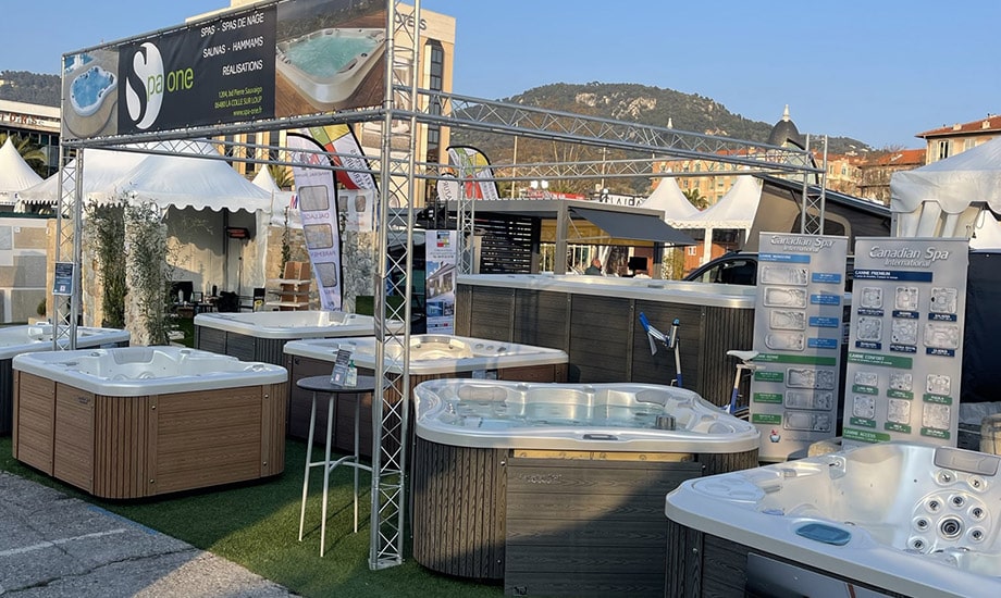 Spa One stand n°G 12 - Salon Piscine, Spa & Jardin event – Marché d’Intérêt National de Nice