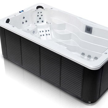 Spa One and the swim spa Mollus by Canadian Spa International