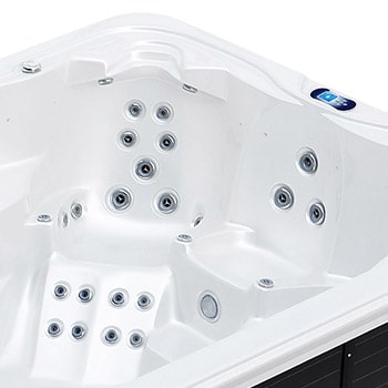 Spa One and the swim spa Mollus by Canadian Spa International