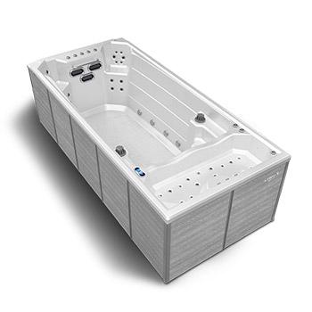 Spa One and the swim spa Oceanus by Canadian Spa International